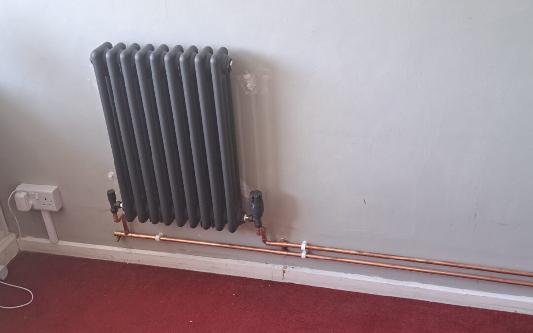 New boiler and designer radiators